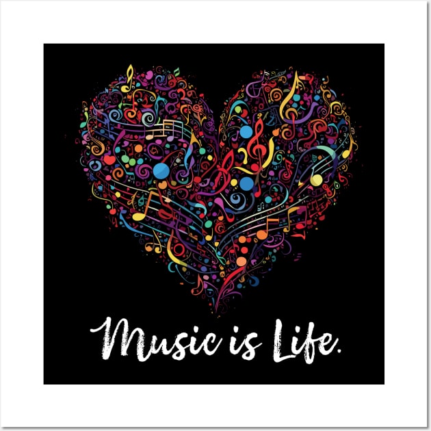 Music is Life Artistic Heart Wall Art by Mi Bonita Designs